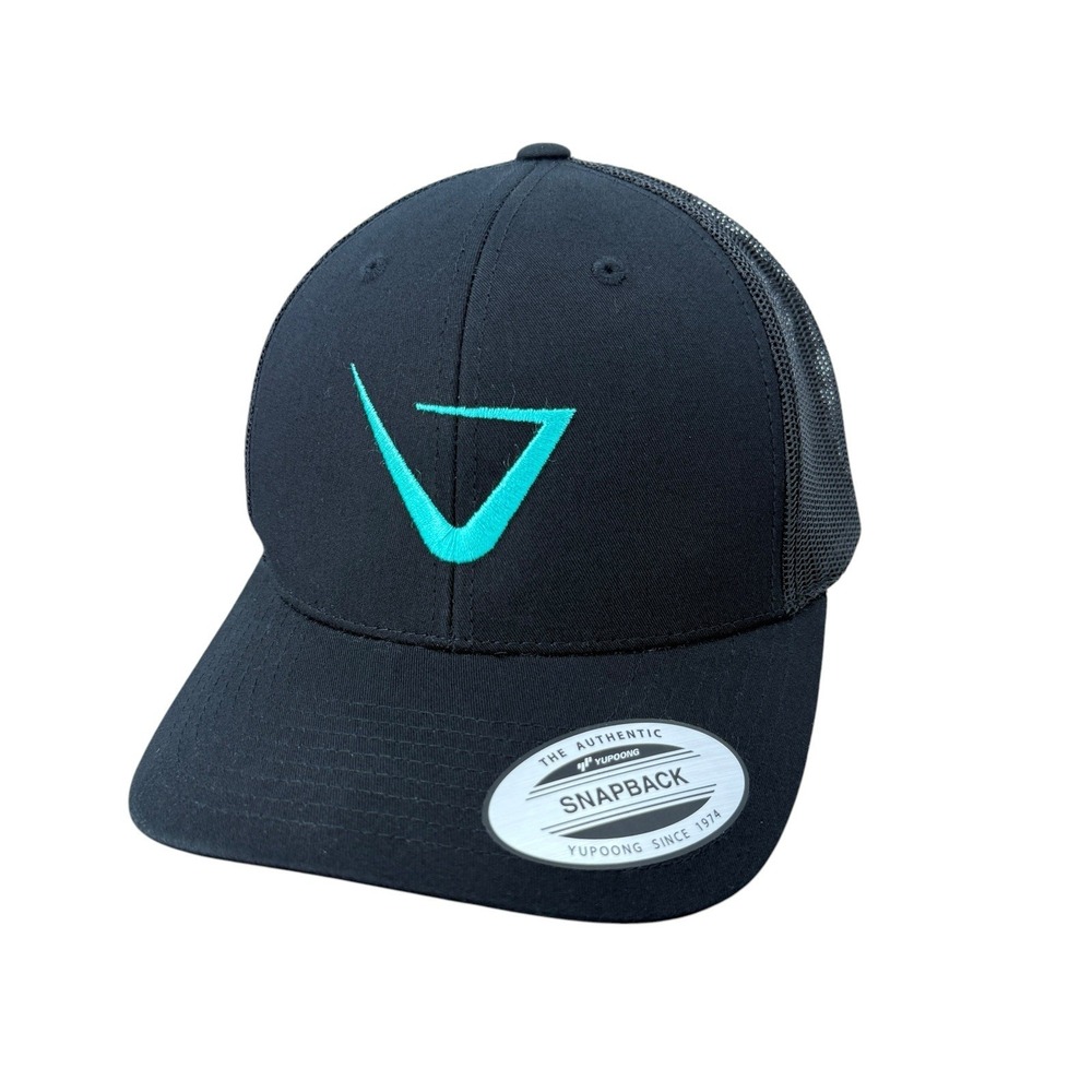Yupoong Classics Snapback Trucker Hat Black Mesh Custom Embroidered St John VI